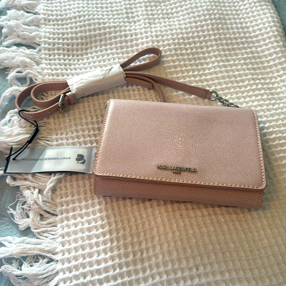 NWT NUDE PINK Karl Lagerfeld Pink Crossbody Bag
